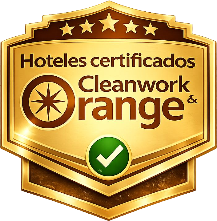 Sello Hoteles Certificados Cleanwork Orange